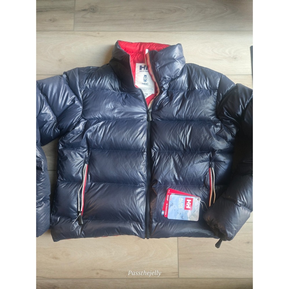 Helly Hansen Puffer Jacket‎ Womens XL Navy Down Insulated Full Zip Winter Coat